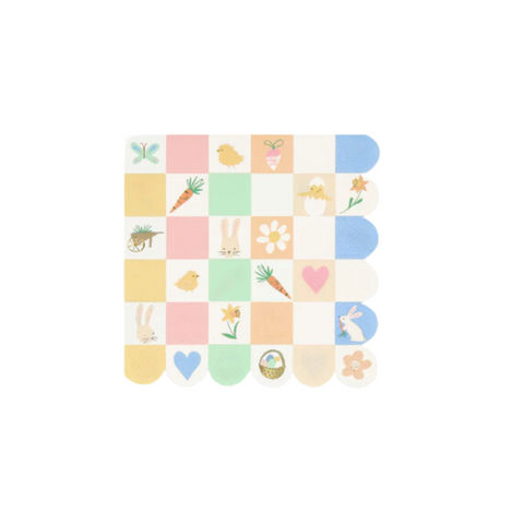 Easter Icon Checkerboard Small Paper Napkins