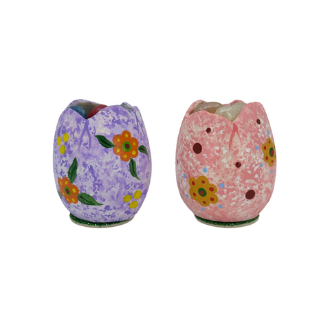 Floral Painted Petite Cracked Egg