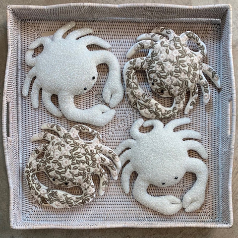 Luxus Beaded Velvet Crab in Ivory