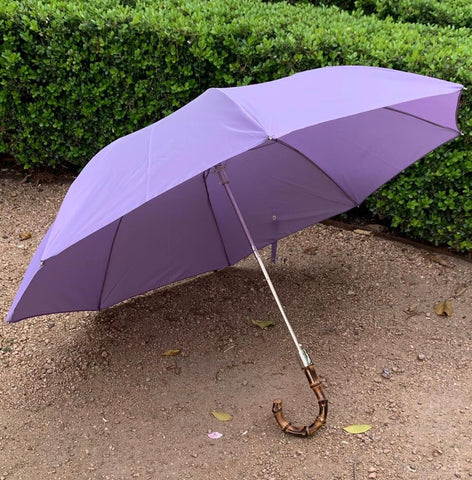 Bamboo Handled Umbrella in Purple