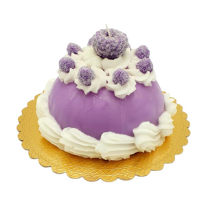 Plum Iced Dome Cake Candle