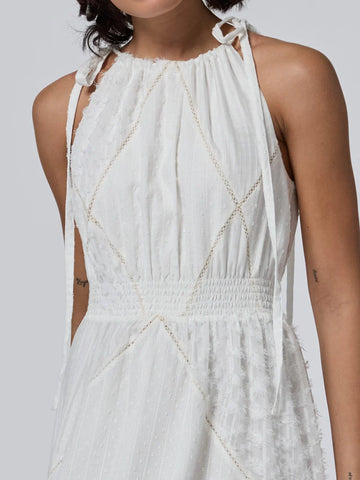 Louisa Heirloom Patchwork Maxi Dress in Ivory