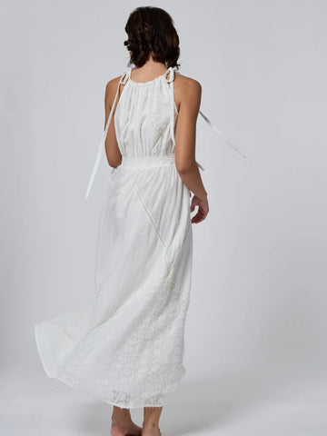 Louisa Heirloom Patchwork Maxi Dress in Ivory
