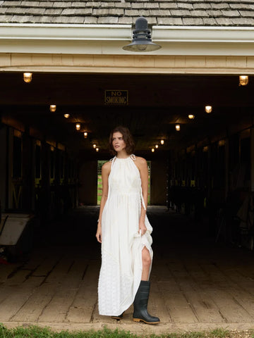 Louisa Heirloom Patchwork Maxi Dress in Ivory