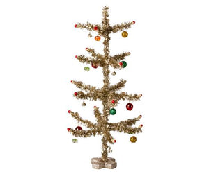 Tinsel Christmas Tree in Gold