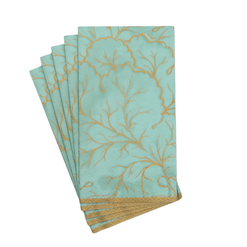 Gilded Majolica Paper Guest Towel Set In Saltwater