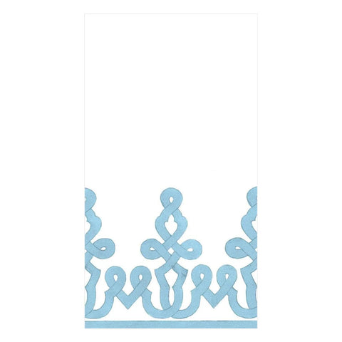 Dessin Passementerie Paper Linen Guest Towel Set In Stone Blue