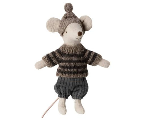 Big Brother Winter Mouse with Ski Set in Dark Grey