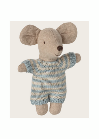 Baby Mouse in Carry Cot in Blue