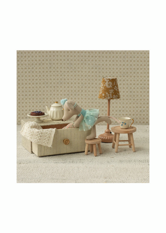 Little Sister Dance Mouse in a Daybed in Blue