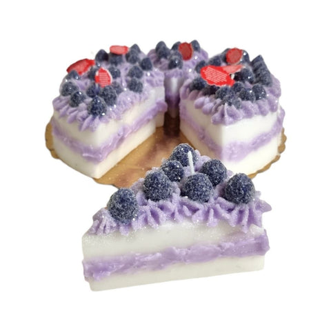 Slice of Blackberry Crème Cake Candle