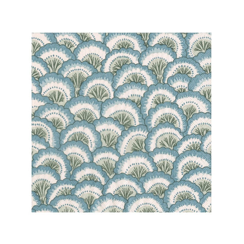 Pontchartrain Scallop Paper Cocktail Napkin Set In Stone Blue