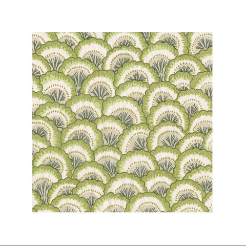 Pontchartrain Scallop Paper Cocktail Napkin Set In Moss Green