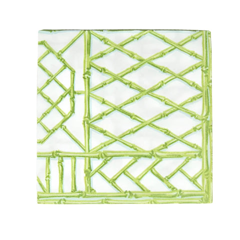 Moss Green Bamboo Screen Paper Dinner Napkin Set