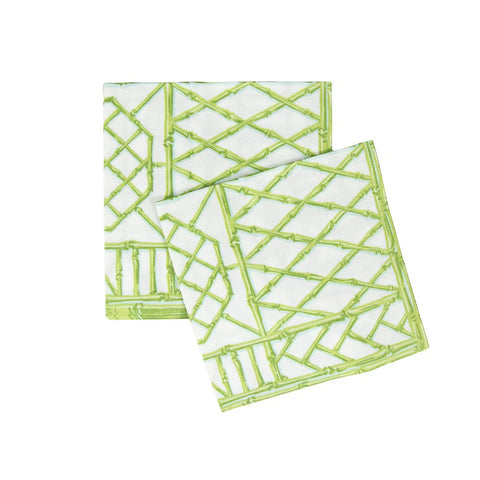 Moss Green Bamboo Screen Paper Dinner Napkin Set