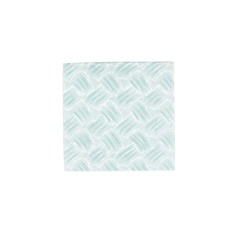Basketry Paper Linen Cocktail Napkin Set In Mist Blue