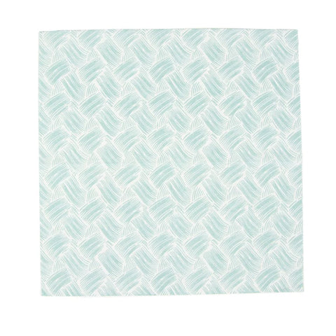 Basketry Paper Linen Cocktail Napkin Set In Mist Blue