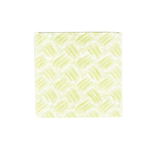 Basketry Paper Linen Cocktail Napkin Set In Moss Green