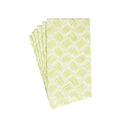 Basketry Paper Linen Guest Towel Set In Moss Green