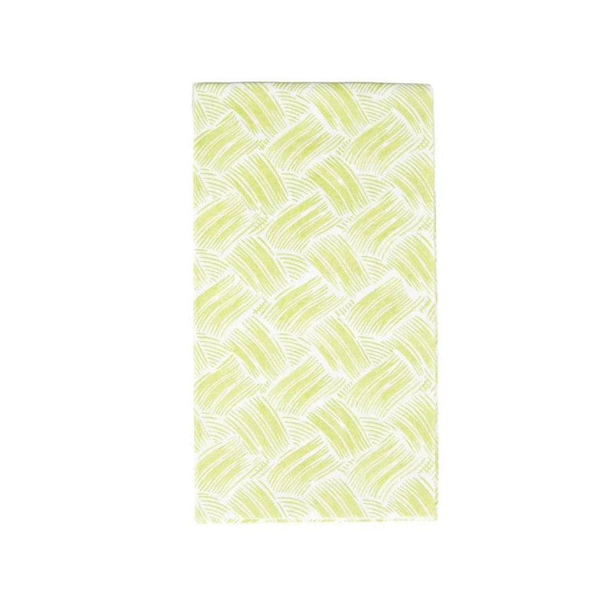 Basketry Paper Linen Guest Towel Set In Moss Green