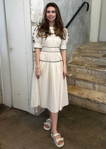 Harriet Puff Sleeve Midi Dress in Ivory
