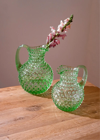 Light Green Round Hobnail Pitcher