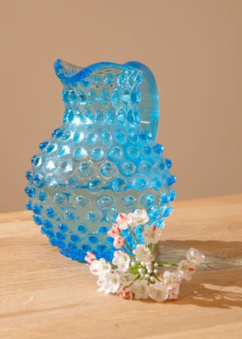 Azure Round Hobnail Pitcher