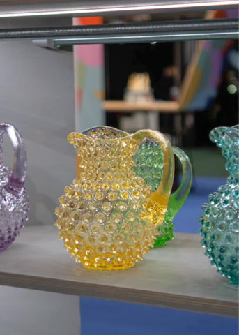 Citrine Round Hobnail Pitcher
