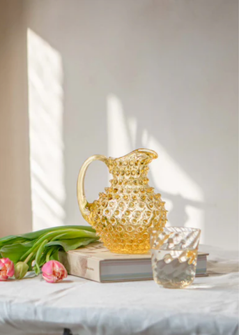 Citrine Round Hobnail Pitcher