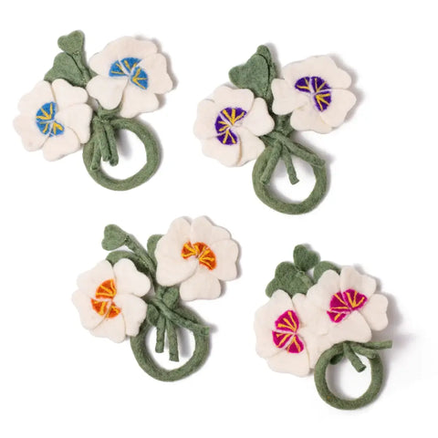 Felt Pansy Napkin Rings