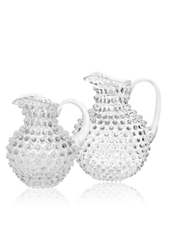 Clear Round Hobnail Pitcher