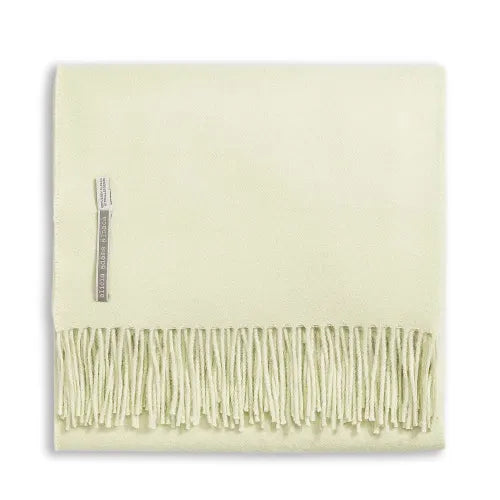 Classic Baby Alpaca Fringed Throw In Seafoam