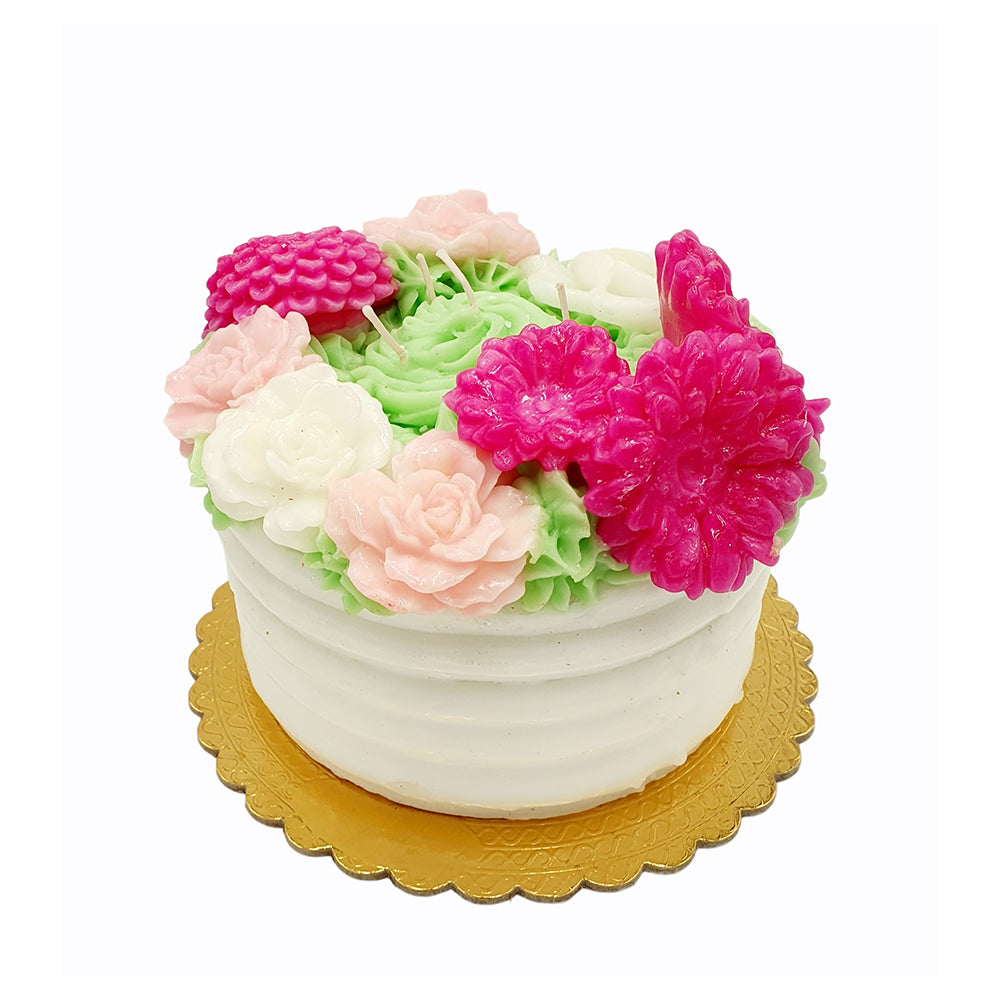 Pink Flower Garden Layer Cake Candle