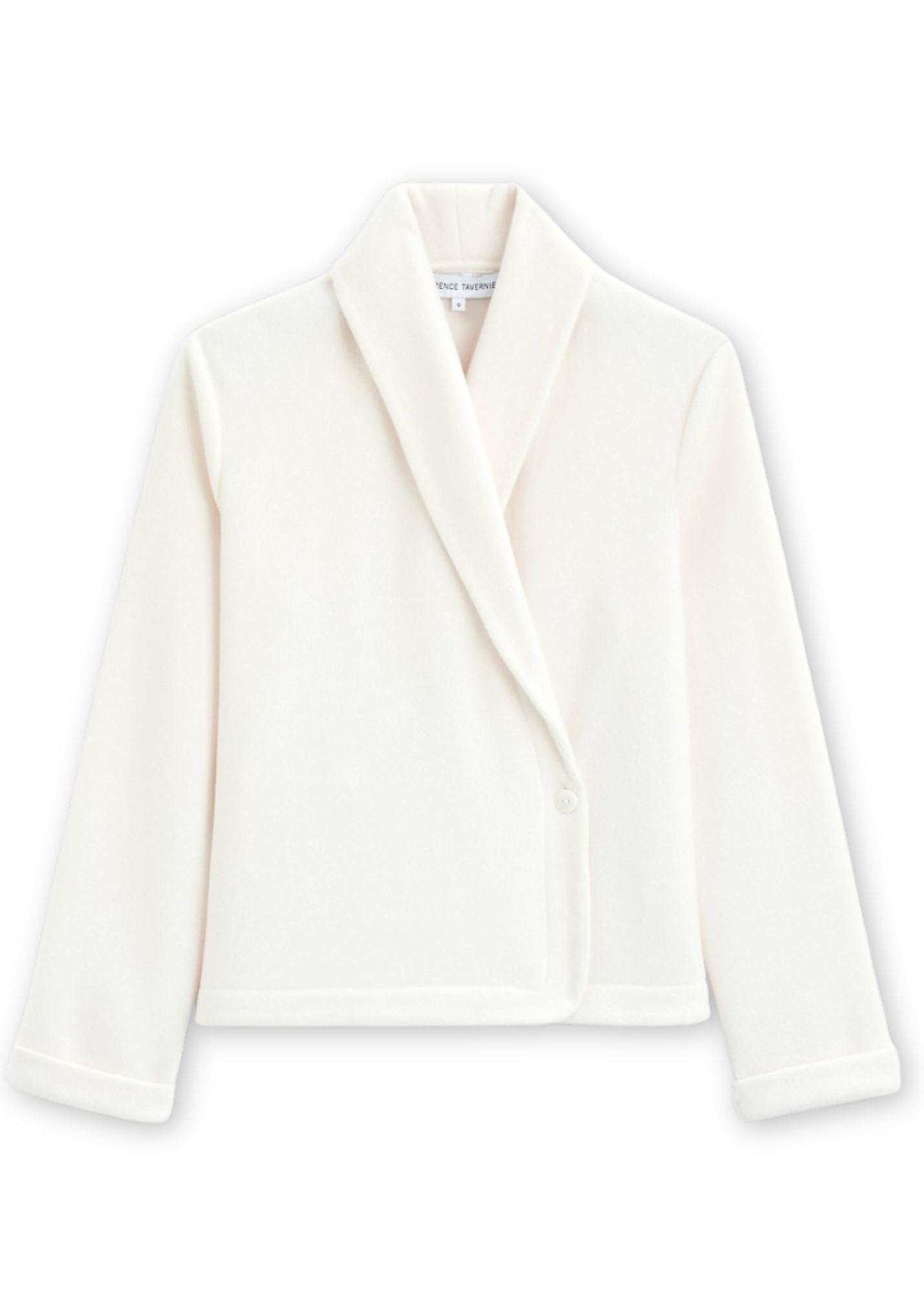 Louna Polar Fleece Long Sleeve Bed Jacket in Chalk