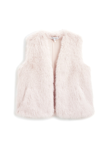 Colette Faux Fur Vest in Cream