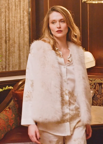 Colette Faux Fur Vest in Cream