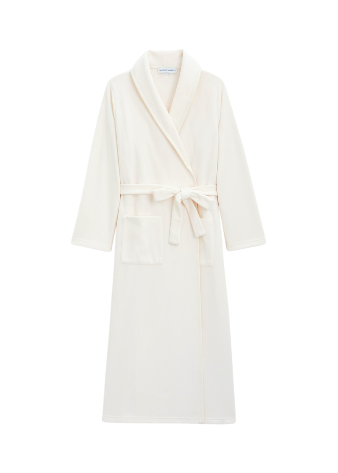 Ninon Polar Fleece Long Sleeve Long Robe in Chalk