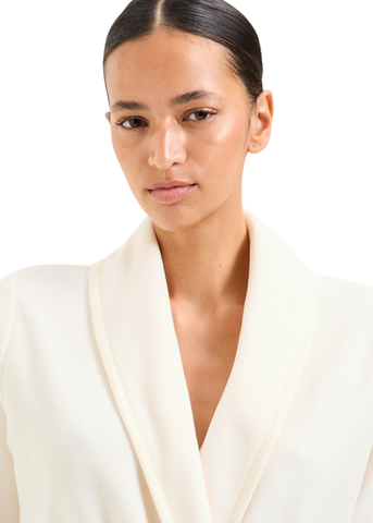 Ninon Polar Fleece Long Sleeve Long Robe in Chalk