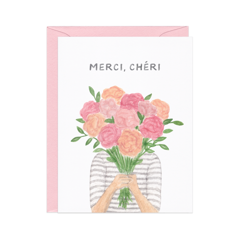Merci Cheri — French Floral Thank You Card