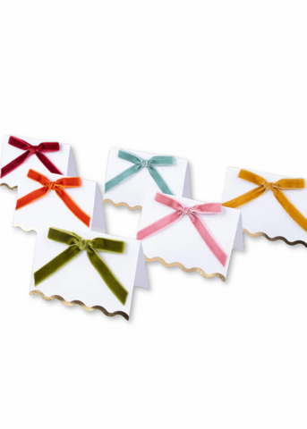 Thanksgiving Velvet Bow Place Card Box Set