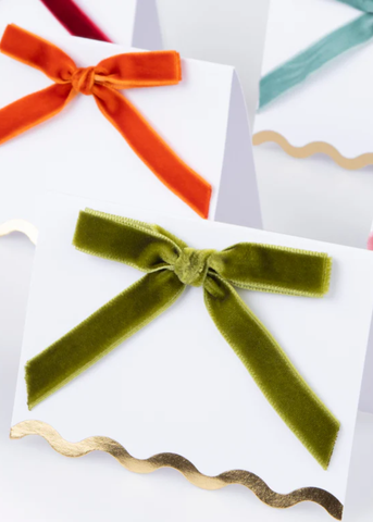 Thanksgiving Velvet Bow Place Card Box Set