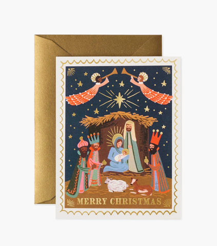 Christmas Nativity Illustrated Greeting Card