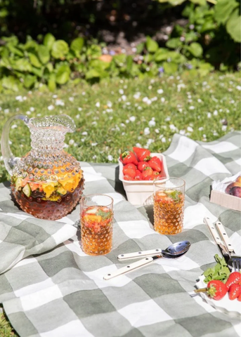 Clear Round Hobnail Pitcher
