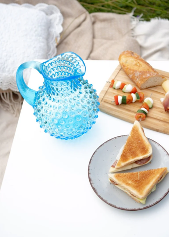 Azure Round Hobnail Pitcher