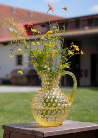 Citrine Round Hobnail Pitcher