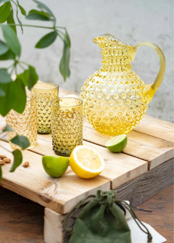 Citrine Round Hobnail Pitcher