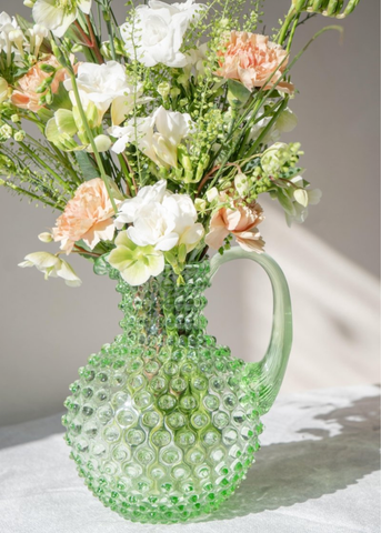 Light Green Round Hobnail Pitcher