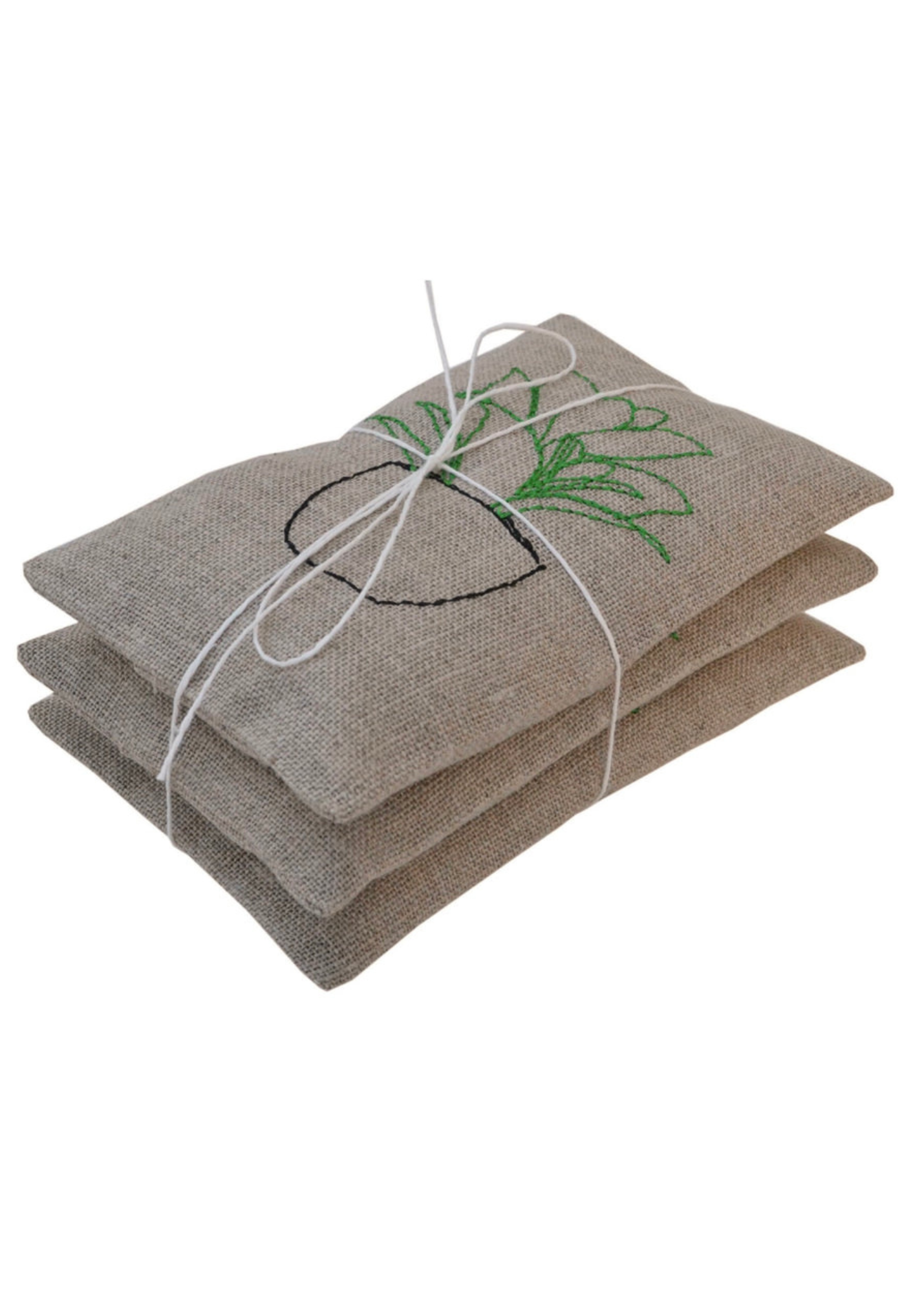Hand Embroidered Plants - Lavender Sachet Set of 3