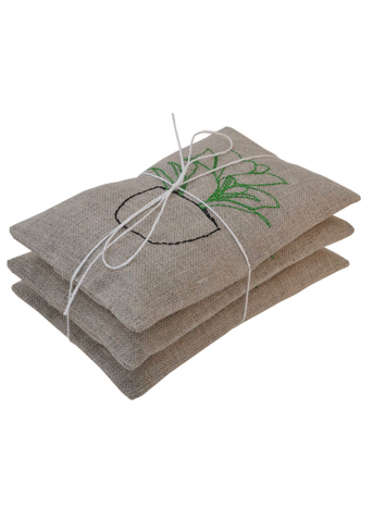 Hand Embroidered Plants - Lavender Sachet Set of 3