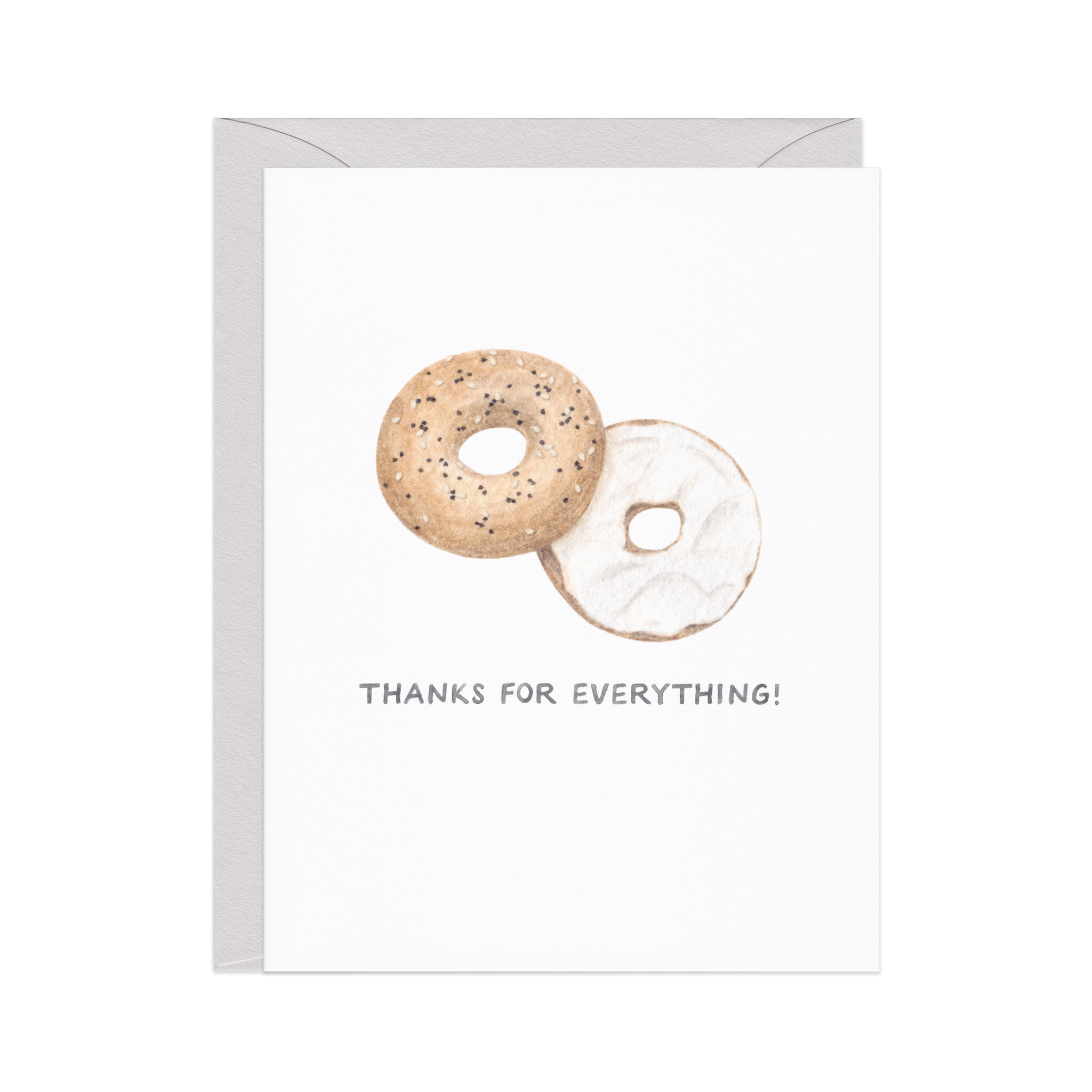 Everything Bagel — Food Pun Thank You Card